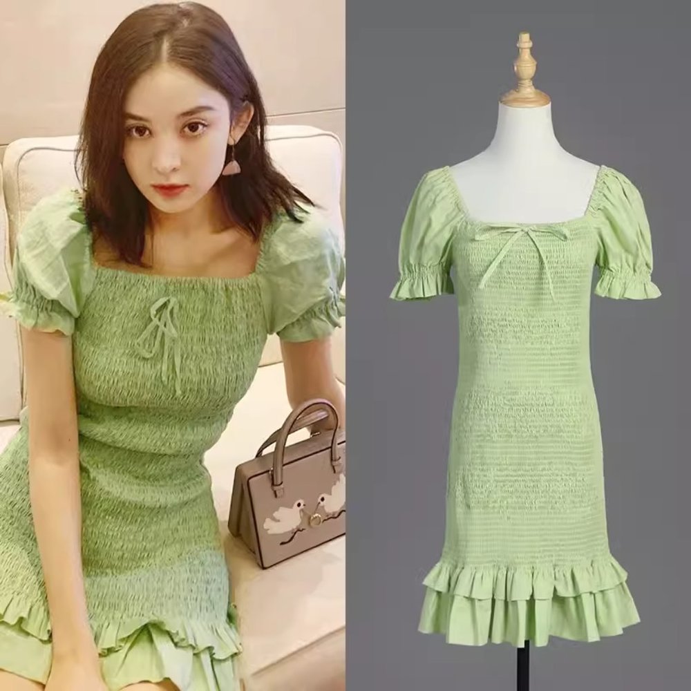 Cute Green Dress One Size